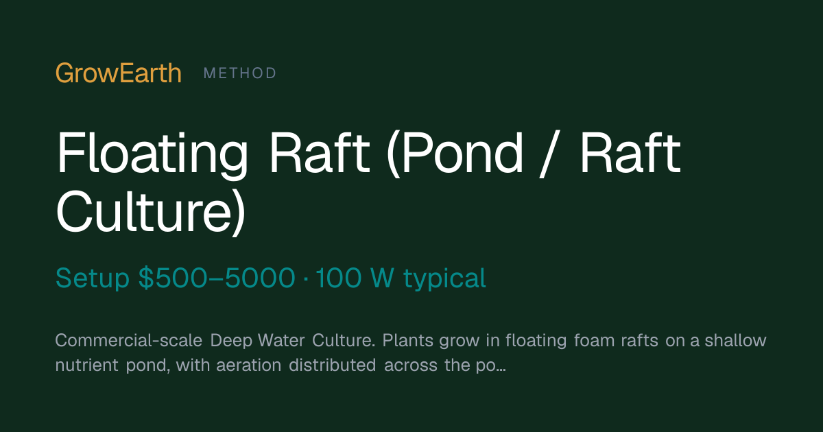 Floating Raft (Pond / Raft Culture) — GrowEarth
